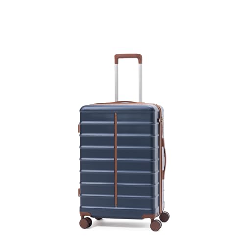Image of Assembly Odyssey 24 Inch Check-in Medium Trolley Bag Hard Shell Polycarbonate Suitcase Lightweight with TSA Lock 8 Spinner Wheels Blue