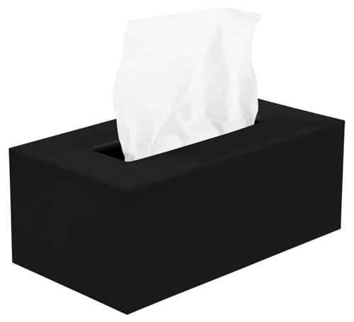 La Mejor Selección de Portapañuelos de papel los más solicitados. 43 Cubierta para Caja de Paños Rectangular | Se Ajusta a Cajas de Paños Rectangulares Estándar | Portapañuelos Negro para Baño | Cubierta de Paños de Acrílico Premium