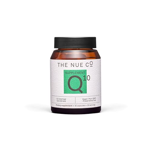 The Nue Co. COQ10 Supplement, Supports Energy, Skin, & Cardiovascular Health, Antioxidant, Vegan, Gluten Free, 30 Capsules