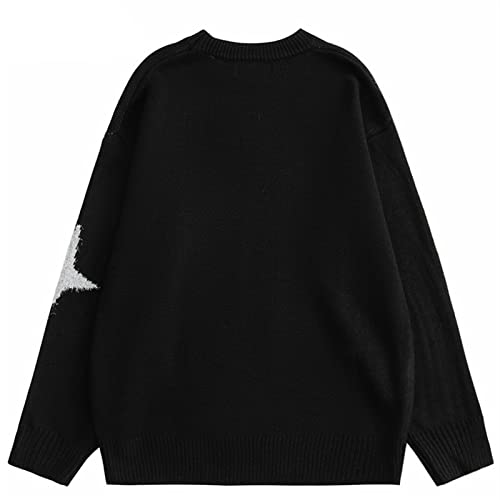XMAIYIF (Wool) Sweater Men Knitted Sweater Angel Heart Print Pullover Autumn Casual Black Sweater Sweater(M)4