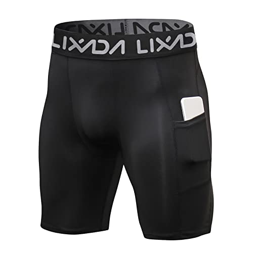 Lixada Men's Compression Shorts Pants 3Packs, Performance Sports Baselayer Cool Dry Tights Active Workout Underwear4