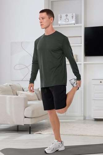 URATOT Long Sleeve Tee Shirts for Men Moisture Wicking Quick Dry Long Sleeve Sun Protection T-Shirts for Running4