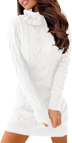 Ebifin Strickkleid Damen Rollkragen...