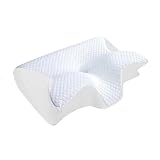 ZVD Cuscino Ortopedico Anti-Russamento per Apnea Notturna,Cuscino Antirussamento,Apnea Notturna,Supporto Cervicale in Memory Foam,Traspirante,per Tutte le Posizioni di Sonno (Bianco)