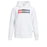 junior jumble online Schlichter Pullover Jack & Jones Junior Boys JJECORP Logo Sweat Hood NOOS JR Hooded Sweatshirt, White/Detail:Play, 164/
