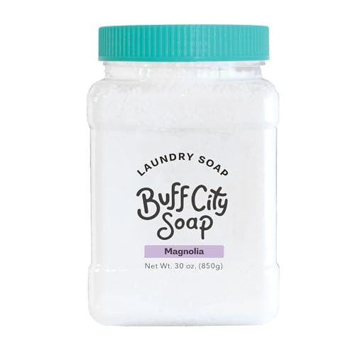 Buff City Soap - Plant Based Powder Laundry Soap - Made With 4 Simple Ingredients & No Harsh Chemicals - Magnolia Apple Blackberry & Lemon Scented Laundry Detergent Powder - Magnolia