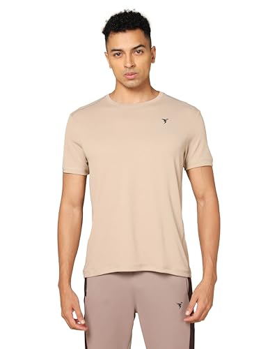 Image of TECHNOSPORT Men's Slim Fit Polyester Activewear Sports T-Shirt with Moisture-Wicking Comfort for Workout, Running & Gym