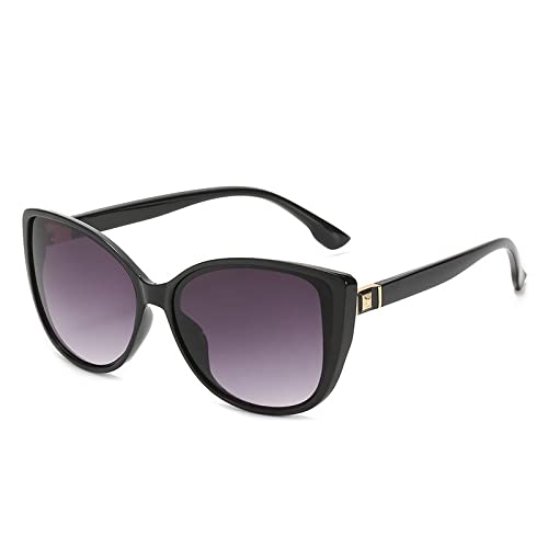 Lunettes de soleil œil de chat femmes légères avec verres dégradés gris noir