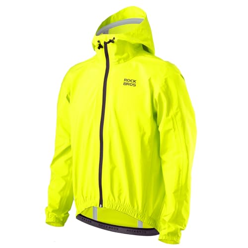 ROCKBROS Chubasquero Deportiva Hombre Mujer, Chaqueta Impermeable Transpirable Cortavientos con Detalles Reflectantes para Ciclismo Running Acampada Marcha Senderismo, S-4XL