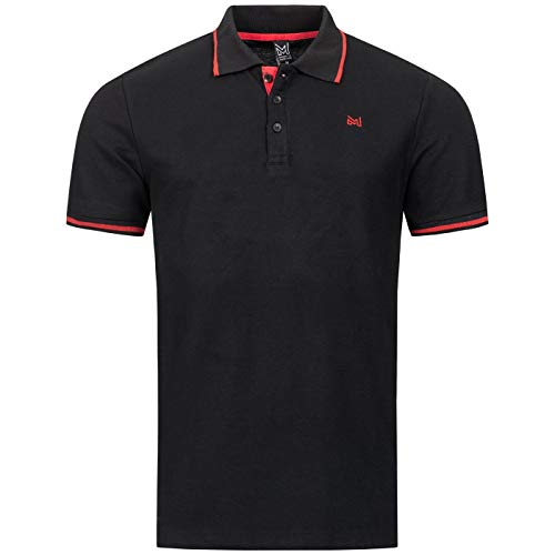Maurelio Modriano Herren Polo Shirt Shirts Poloshirt Regular Fit T-Shirt MM020 [MM-020-Schwarz-Gr.M] Cover