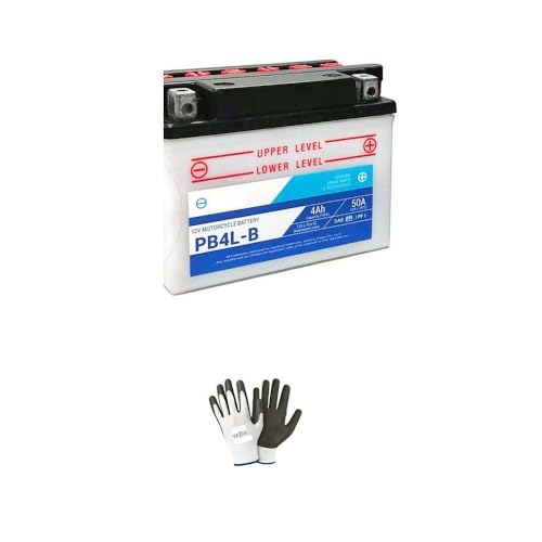Compatible avec Peugeot Trekker R10 S/Antivol Trekker R10 S/Antivol 50 1998 à 2003 Batterie YB4L-B originale Iaggio 12 V 4 Ah 120 x 70 x 92 prêt à monter...