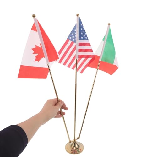Drapeau de bureau des USA Mexique Canada avec socle pour table - 5
