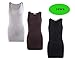 Moxeay Extra Long Tank Top for Women Stretch Cotton Tank Top Layering Tank Top(XL, 3pcs)