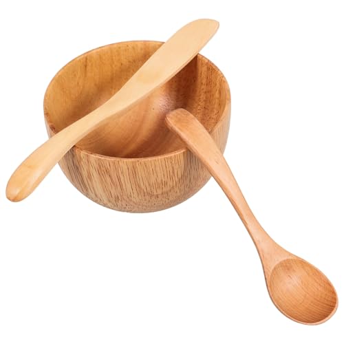 Tazón de Madera para Mascarilla Facial con Espátula Flexible miniatura 1