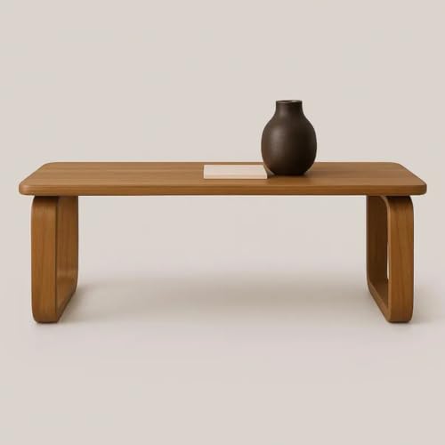 Image of Handmade Solid Wood Coffee Table for Living Room Wooden -70x38x40Cm Modern Walnut and Oak, Minimalist Mid-Century Design Coffee Table for Living Room Wooden (Oak)