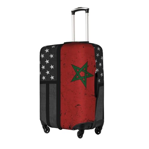 Travel Luggage Cover Vintagemoroccan Moroccans And America Flag Fashion Washable Baggage Suitcase Protector Fit For Luggage Large2