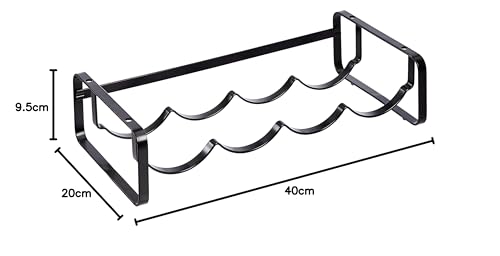Foto von Amazon Basics Weinregal, stapelbar, Tischregal, Schwarz, 40.01 x 9.5 x 19.99 cm