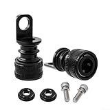 Soporte plegable de pedal de bicicleta de liberación rápida fabricado con aleación de aluminio para un rendimiento ligero, compatible con agujeros de soporte de 10 mm y tornillos M5 (un par de negros)