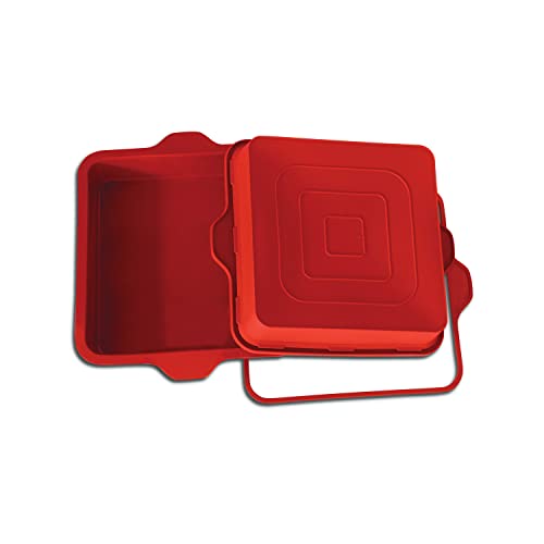 silikomart | SFT306 Moule à gâteau en Silicone CARRE, antiadhésif, Lot de 1 Moule à gâteau avec anneau de sécurité, 228 x 228 mm, h 50 mm, Volume 2,3 l,...