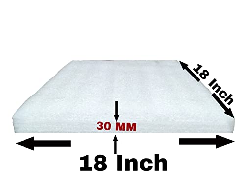 Hitlon EP EPE Foam Sheet 30 MM Thickness Small, Medium & Large Size In White Color (18x18 Inch, Set of 3 Sheets)