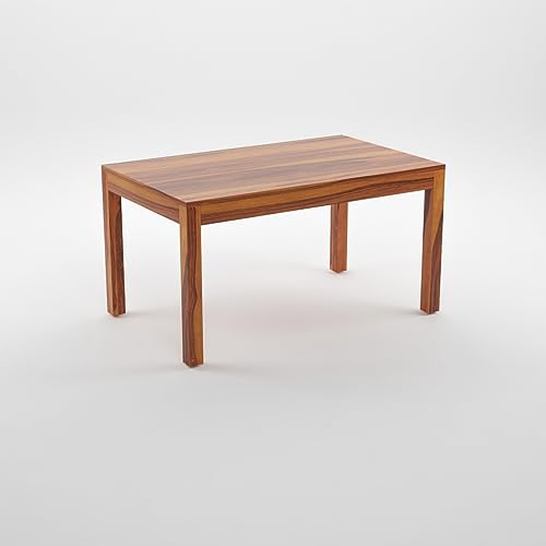 Image of Solid Sheesham Wood Dining Table 6 Seater | Rectangle Six Seater Dinning Table with 6 Chairs for Home | Wooden Kitchen Dinner Table 6 Seater | Dining Room Sets for Restaurants | Teak Finish