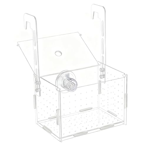 QUANTALY 水槽 稚魚 隔離ケース 15x10x10cm 透明 アクリル メダカボックス 仕切り メダカ 熱帯魚 飼育ケース 繁殖 孵化 産卵箱 産卵ケース 水槽セット用 魚の繁殖隔離ボックス 多機能 吸盤付き 省スペース 取り付け簡単