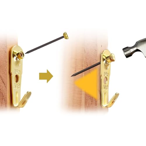 Image of 30 Pcs 30 LB Metal Picture Hanging Hooks Wall Mount Picture Hangers Heavy Duty Photo Frame Hangers Photo Hanging Hardware Multipurpose Painting Hang Hooks with 30 Pcs Nails