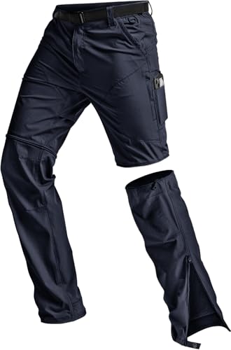 Image of CQR Men's Convertible Cargo Tactical Pants, Water Resistant Outdoor Hiking Pants, Zip Off Lightweight Stretch Work Pants