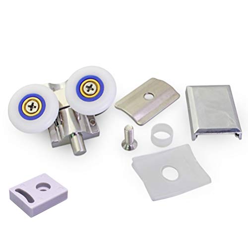 IMIKEYA 2 peças de rolos de porta de chuveiro de liga de zinco, duas polias para casa, quarto, cozin