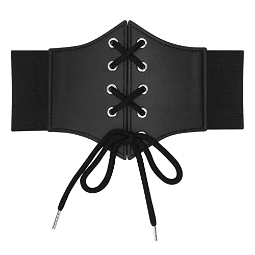 WERFORU Kids Corset Elastic Belt Girls for Dress Child Wide Lace-up Tied Waist Belt