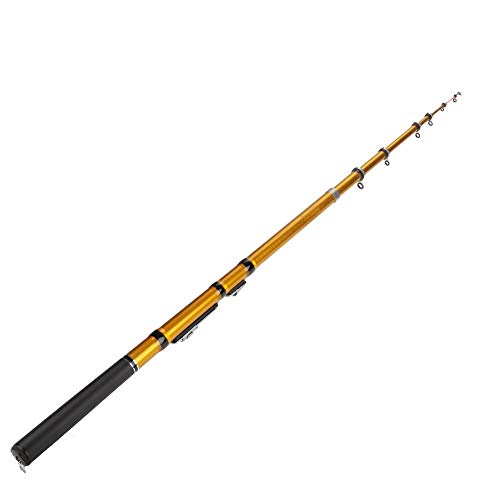Alomejor Caña de Pescar telescópica caña de Pescar retráctil de Fibra de Vidrio portátil para el río de Agua Salada Trolling Surf Casting(2.1)
