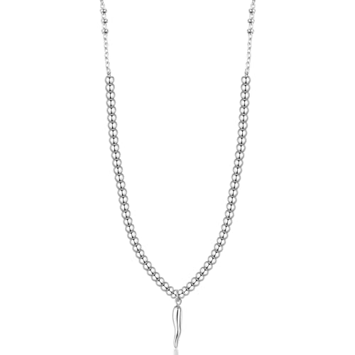 Collier femme acier 316L avec sphères Brosway Chakra BHKN128 pendentif corne de chance