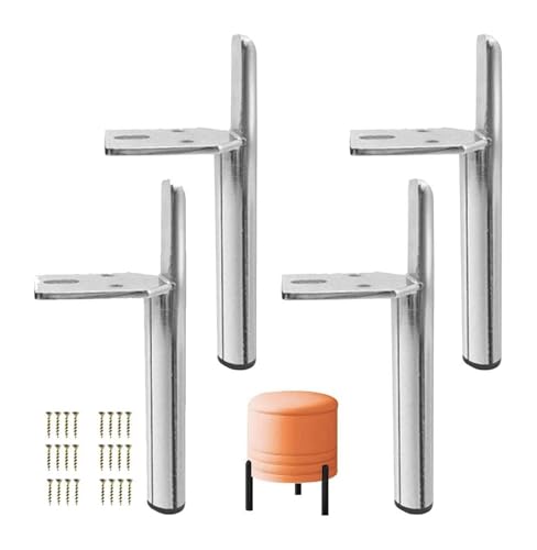 Patas de soporte de metal para muebles, patas rectas de hierro para proyectos de bricolaje, adecuadas para camas, sofás, armarios de TV, mesas de café y armarios de baño