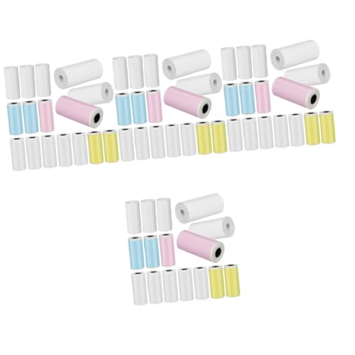 Papier thermique mini imprimante NUOBESTY 64 rouleaux d'étiquettes autocollantes blanches