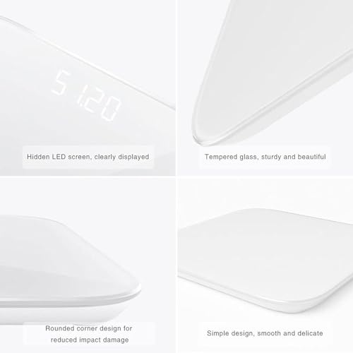 Báscula de baño digital con pantalla LED y plataforma de vidrio templado miniatura 5