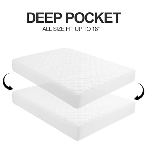 Protector de colchón impermeable silencioso y transpirable para camas matrimoniales 5