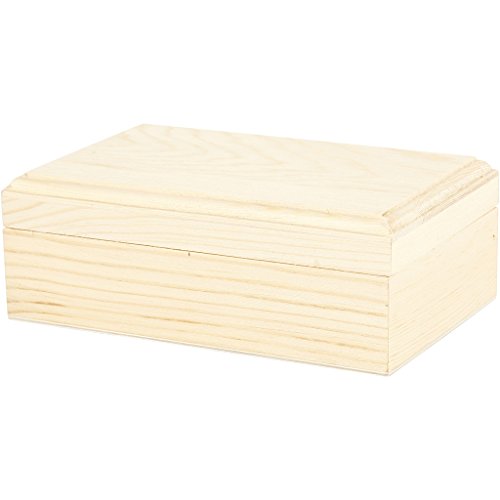 Creativ 576300 1-Piece Wooden Jewellery Box Magnetic Catch Lift Up Lid, Pine