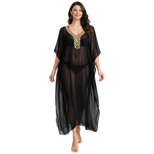 Robe mi-longue style caftan ethnique pour vos douces nuits d'été et moments détente