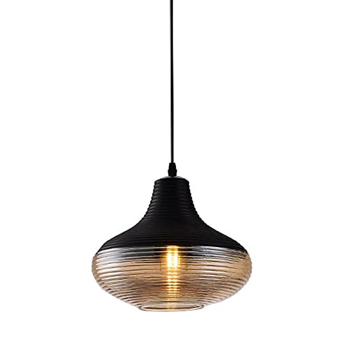 Suspension moderne en verre ambré pour éclairer chaleureusement votre table de salle à manger