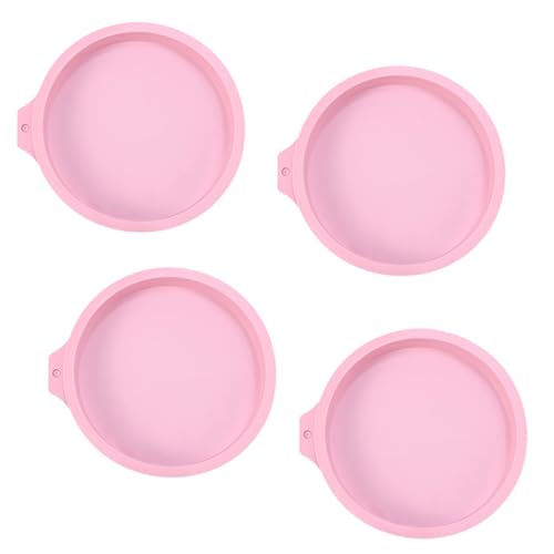 NCOALE 4 stampi in silicone rotondi, 6 pollici, set di piccoli stampi in silicone, antiaderenti, per torte a strati, torte di frutta, pizza, budino (15 cm)