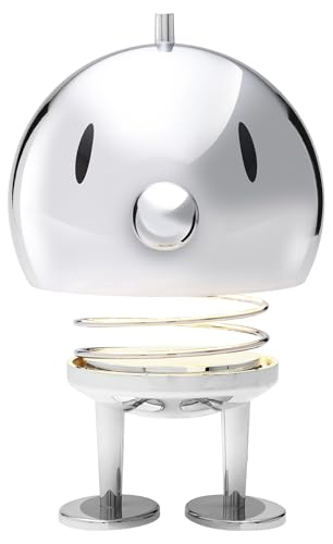 Hoptimist Lampe LED, lampe de chevet tactile, lampe de table sans fil, rechargeable et à intensité variable, design danois, 15 x 15 x 23 cm, XL, chrome