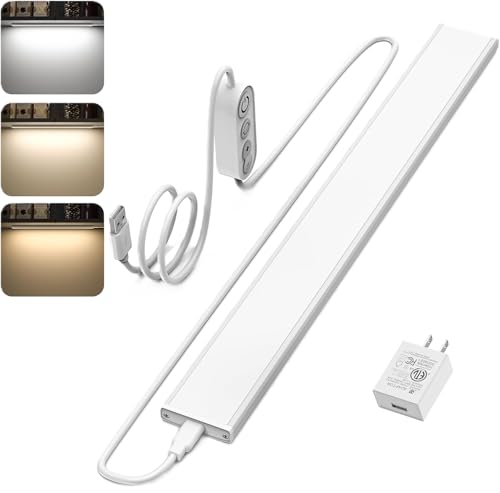 Image of ASOKO Plug-in Under Desk Light, 16Inch LED Workbench Lights with Super Brighten 700Lumen and Smart Memory Function,3 Temps (3000K /4000K /6000K) for Kitchen Sink /Desk /Workbench
