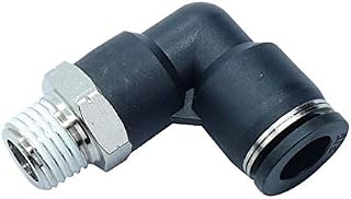 HongBoW Hardware 10 Pcs/Pack Pneumatic Male Elbow PL-3/8-N02 Push to Connect Fittings 3/8“ Tube OD x 1/4 NPT (Thread Dimension: 0.54”)