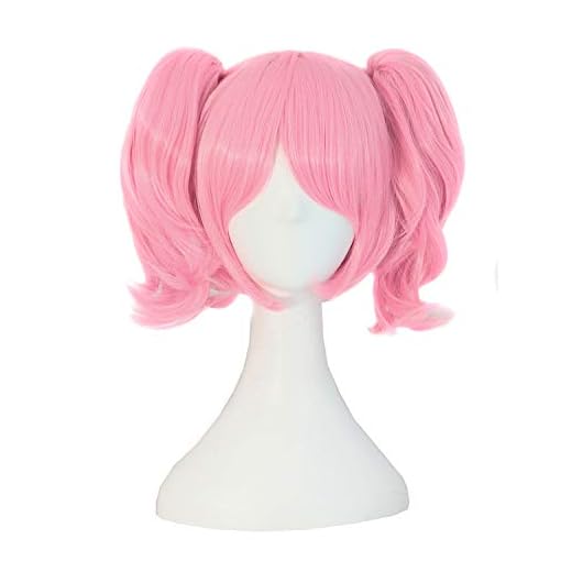 MapofBeauty 35 cm Lolita Sweet and Lovely Straight Anime Cosplay Wig (Pink)