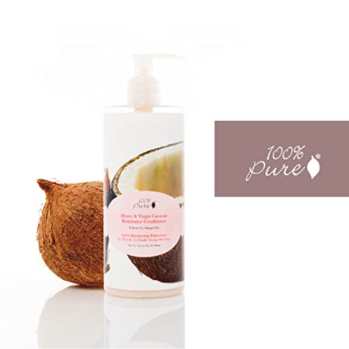 100% Pure Honey & Virgin Coconut Restorative Conditioner Moisturizer & Repair Replenishing Nutrient Boost For Dry Damaged Hair, Promotes Healthy Growth For Women & Men - Sulfate Free - 13 Fl Oz #TOP3