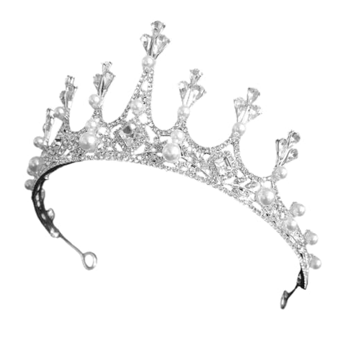 Tiara de perlas accesorio elegante para cabello de mujer en bodas y galas