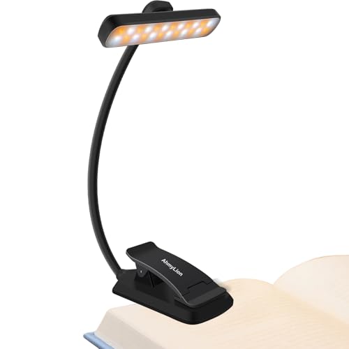 Image of [DC LED Eye-Care Reading Light] - USB-C Rechargeable Clip-On Book Light with 80H Battery, Flicker-Free & Blue-Light Balanced, 15 Dimmable Modes, Flexible Neck for Bed, Study & Repair