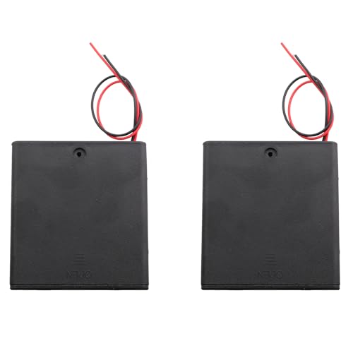 CTWHA 3PCS 68.7x64.2x22.5mm 4AA Battery Holders with Switch 6V Battery Box Holder with Cover 4 Slot 6V AA Battery Storage Box with Wire Battery Connector