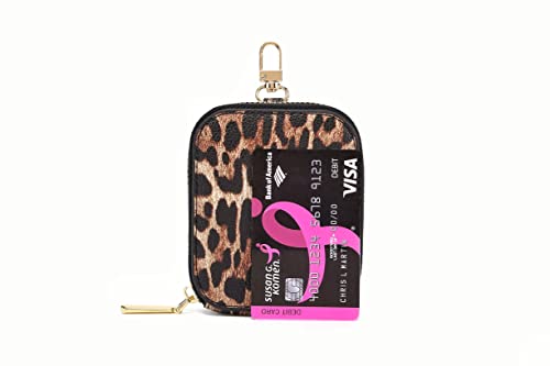 Daisy Rose Rectangle Coin Purse Pouch Change Wallet Holder With Clasp - Pu Vegan Leather - Leopard #TOP2