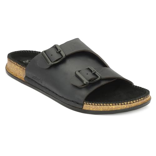 Image of Leatherful Men's premium leather slipper | Genuine Leather upper | Suede Leather Insole | PU sole | Stylish flip flop for men |